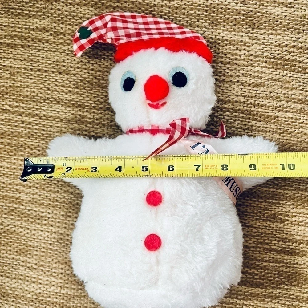 Rare Vintage Mary Meyer Musical Snowman Plush Stuffed Toy Wind Up Christmas 14”